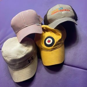 Ball cap hat bundle 4X SnapBack BEN SHERMAN, UNDER ARMOR, RED CANOE